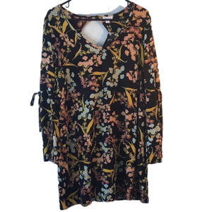 Xhilaration Black Floral Dress Sz XXL